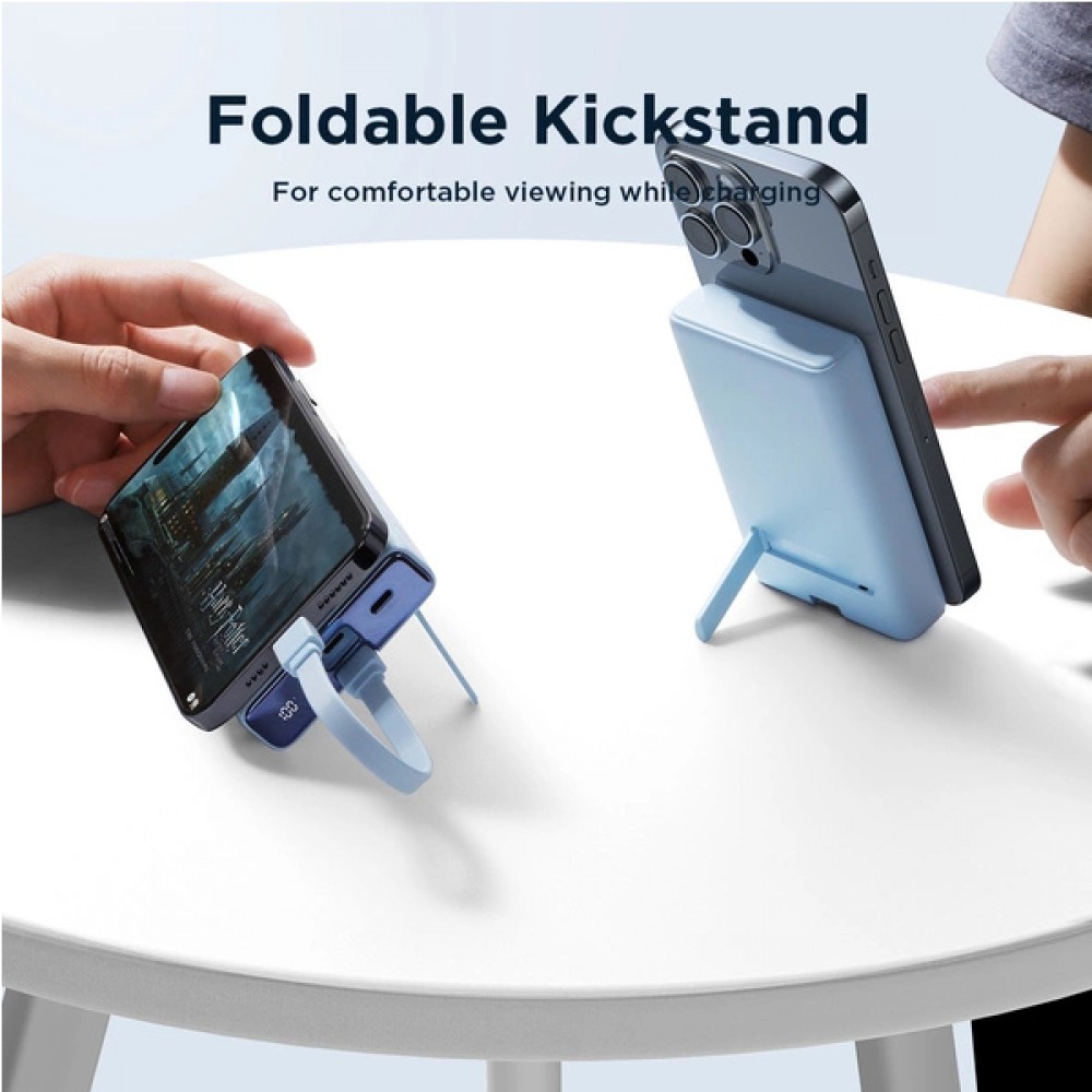 20W Powerbank Joyroom JR-PBM01 MagSafe 10000mAh externer Akku mit Standfuß - Blau