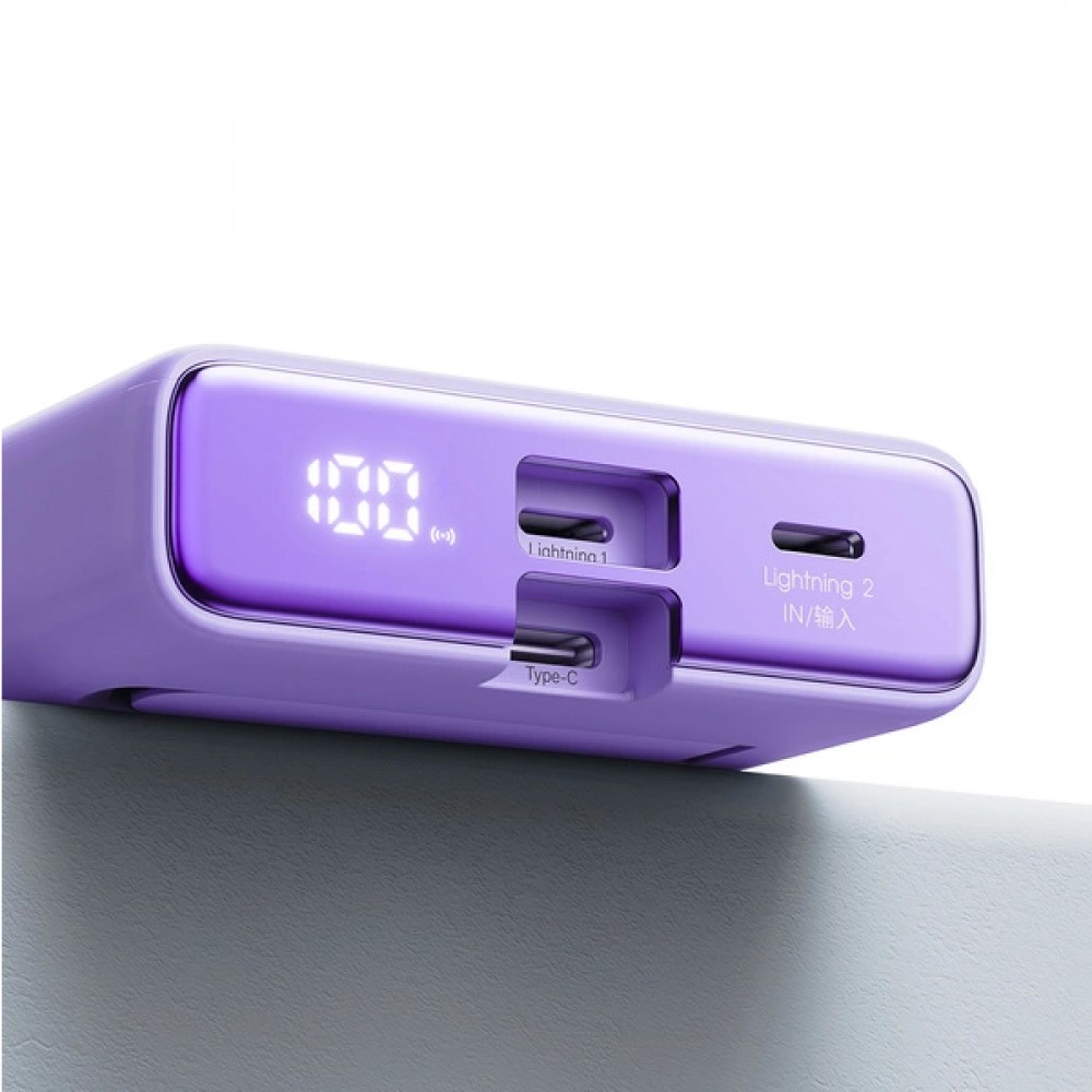 20W Powerbank Joyroom JR-PBM01 batterie externe MagSafe 10000mAh avec pied de support - Violet