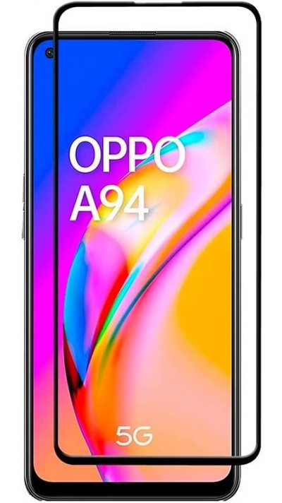 3D Tempered Glass OPPO A94 5G - Full Screen Display Schutzglas mit schwarzem Rahmen