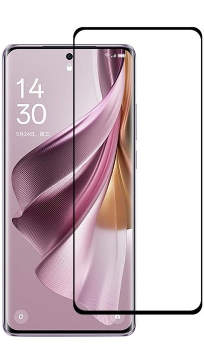 3D Tempered Glass OPPO Reno10 5G / Reno10 Pro 5G - Full Screen Display Schutzglas mit schwarzem Rahmen