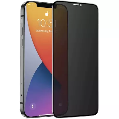 iPhone 12 mini 3D Privacy Anti-Spy Tempered Glass - Bildschirm Schutzglas mit schwarzen Rändern
