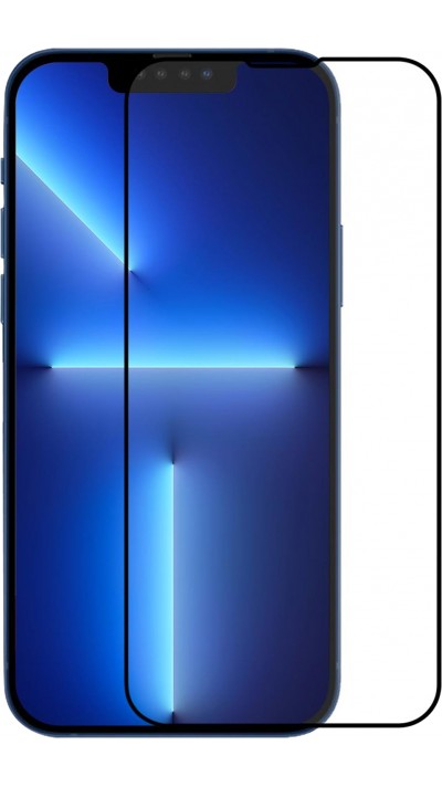 3D Tempered Glass iPhone 14 - Full Screen Display Schutzglas mit schwarzem Rahmen