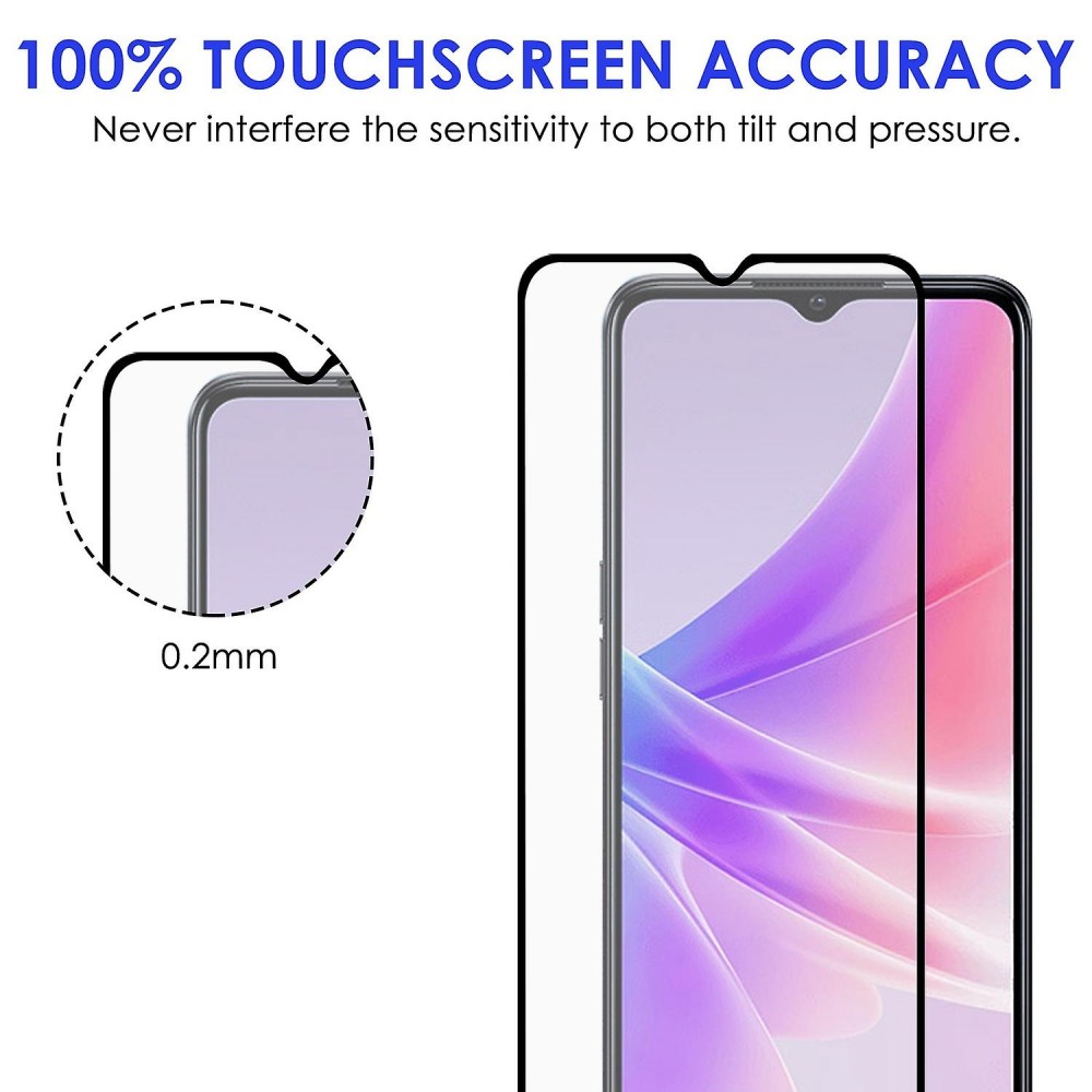 3D Tempered Glass OPPO A77 5G- Vitre de protection d'écran intégrale verre trempé avec bords noirs