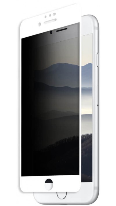 iPhone 7 / 8 / SE (2020) 3D Privacy Anti-Spy Tempered Glass - Bildschirm Schutzglas mit weissen Rändern