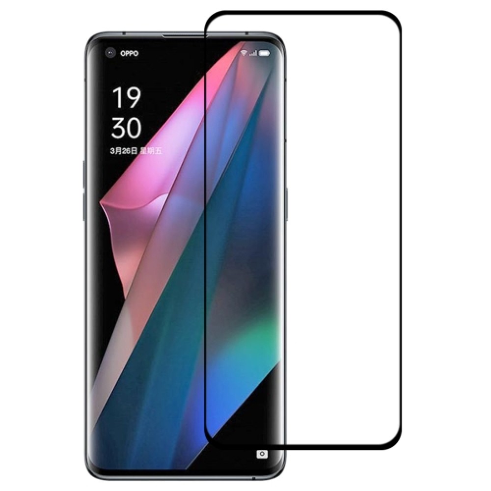3D Tempered Glass OPPO Find X5 Lite - Full Screen Display Schutzglas mit schwarzem Rahmen