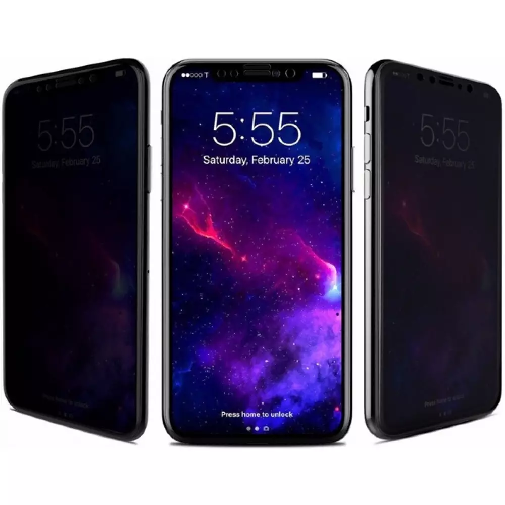 iPhone X / Xs 3D Privacy Anti-Spy Tempered Glass - Bildschirm Schutzglas mit schwarzen Rändern