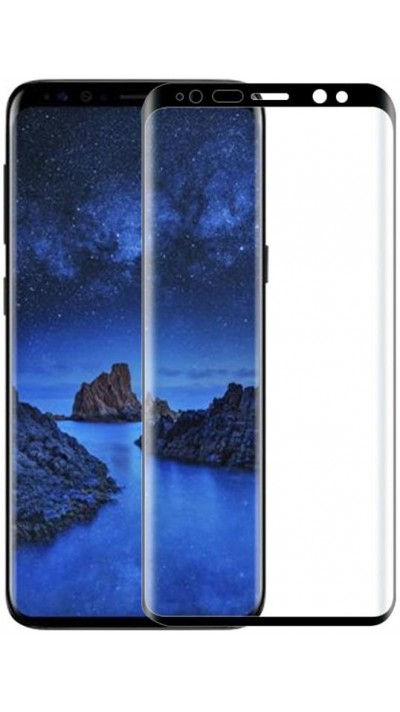 3D Tempered Glass Samsung Galaxy S9+ - Full Screen Display Schutzglas mit schwarzem Rahmen