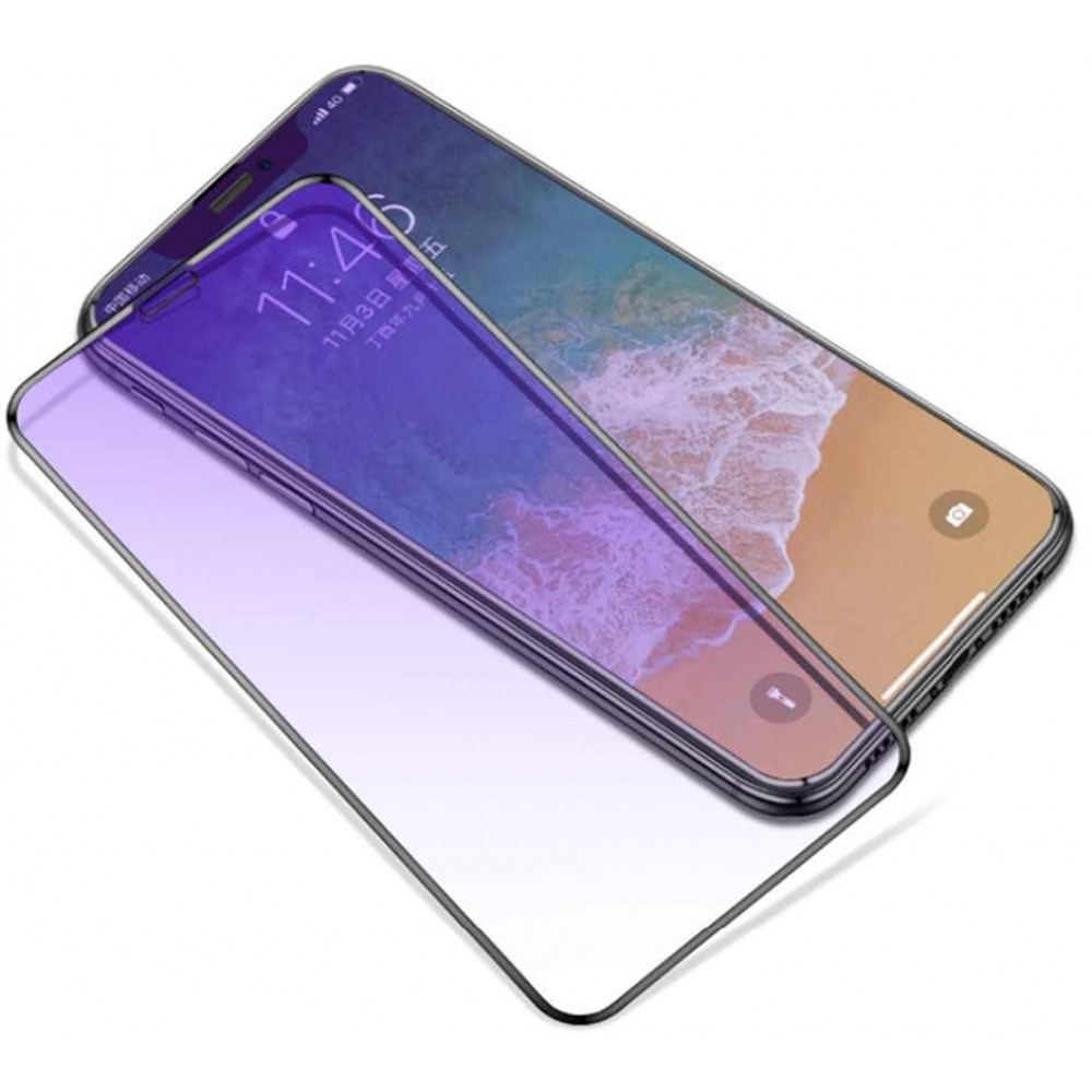 3D Tempered Glass Schutzglas schwarz anti-Blue Light - iPhone 16 Plus
