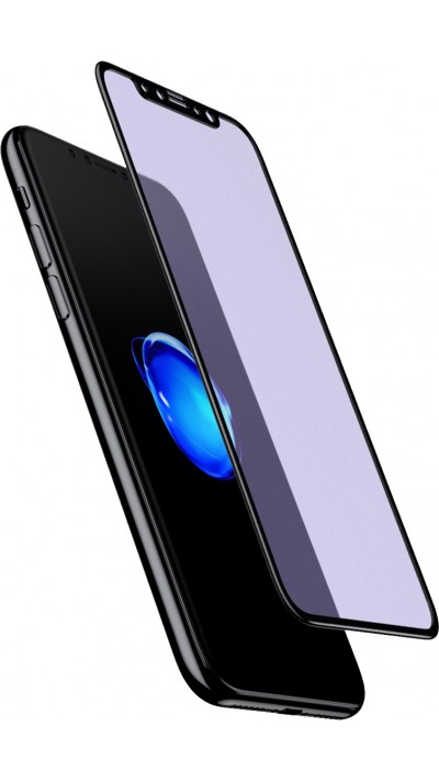 3D Tempered Glass Schutzglas schwarz anti-Blue Light - iPhone X / Xs