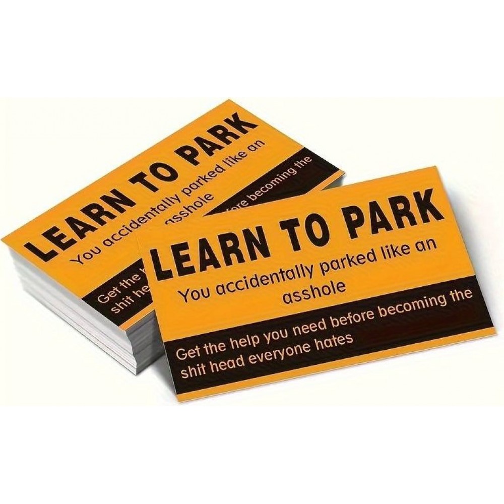 50 lustige learn to park-Karten - Set von lustigen Parkkarten für schlechtes Benehmen