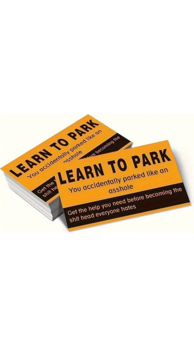 50 lustige learn to park-Karten - Set von lustigen Parkkarten für schlechtes Benehmen