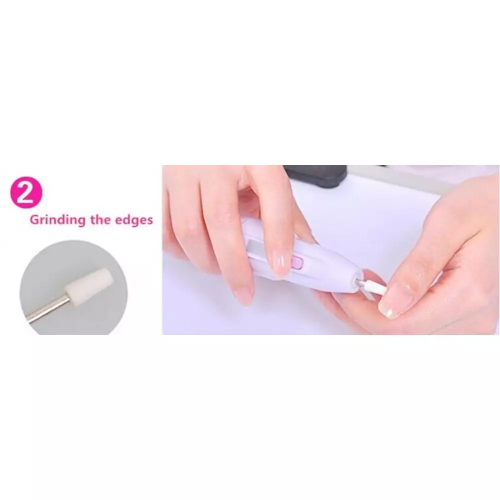 5 in 1 elektronische Nagel Pflege Maschine Manicure Polishing mit 5 Aufsätzen - Weiss