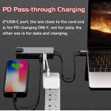 6 in 1 USB-C Multi-Anschluss Hub Docking Station MacBook Ethernet + HDMI + USB-C - Grau