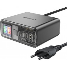 Acefast Z4 - Ultra leistungsstarker 218W Multifunktionsadapter mit 4 Ports PD GaN (3x USB-C + 1x USB-A) - Grau