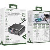 Acefast Z4 - Ultra leistungsstarker 218W Multifunktionsadapter mit 4 Ports PD GaN (3x USB-C + 1x USB-A) - Grau