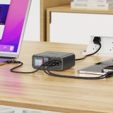 Acefast Z4 - Ultra leistungsstarker 218W Multifunktionsadapter mit 4 Ports PD GaN (3x USB-C + 1x USB-A) - Grau