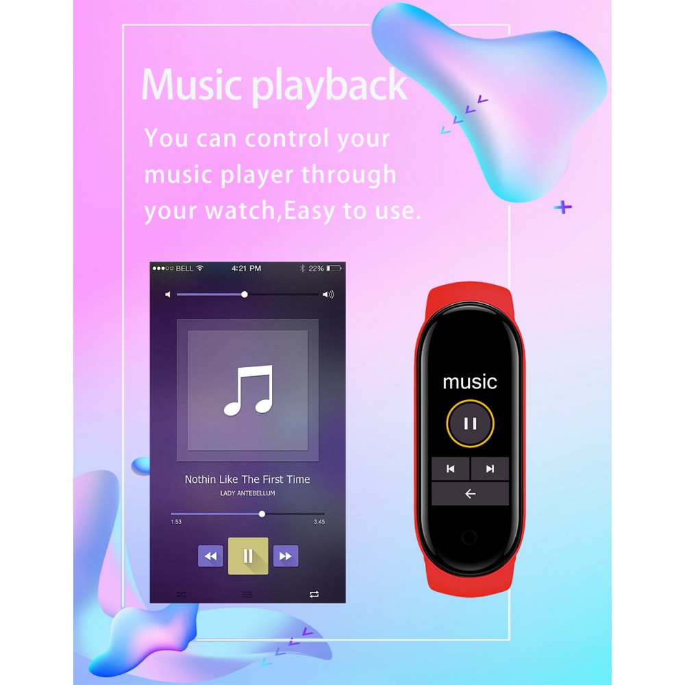 Active Fitness Tracker M7 - Intelligentes Sportarmband Smart Watch Bluetooth - Rosa