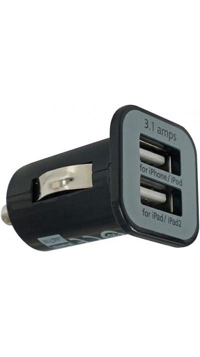Zigarettenanzünder Doppelstecker 2-Port USB Anschluss 2x USB-A / 3.1 amps