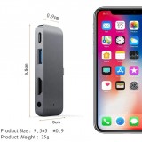 USB-C Multi-Port Adapter für Apple iPad Aluminium 4 in 1 USB 3.0-AUX-HDMI - Silber