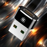 Baseus Mini USB-C zu USB-A Adapter kompakt schnellladef&auml;hig vielseitig - Schwarz