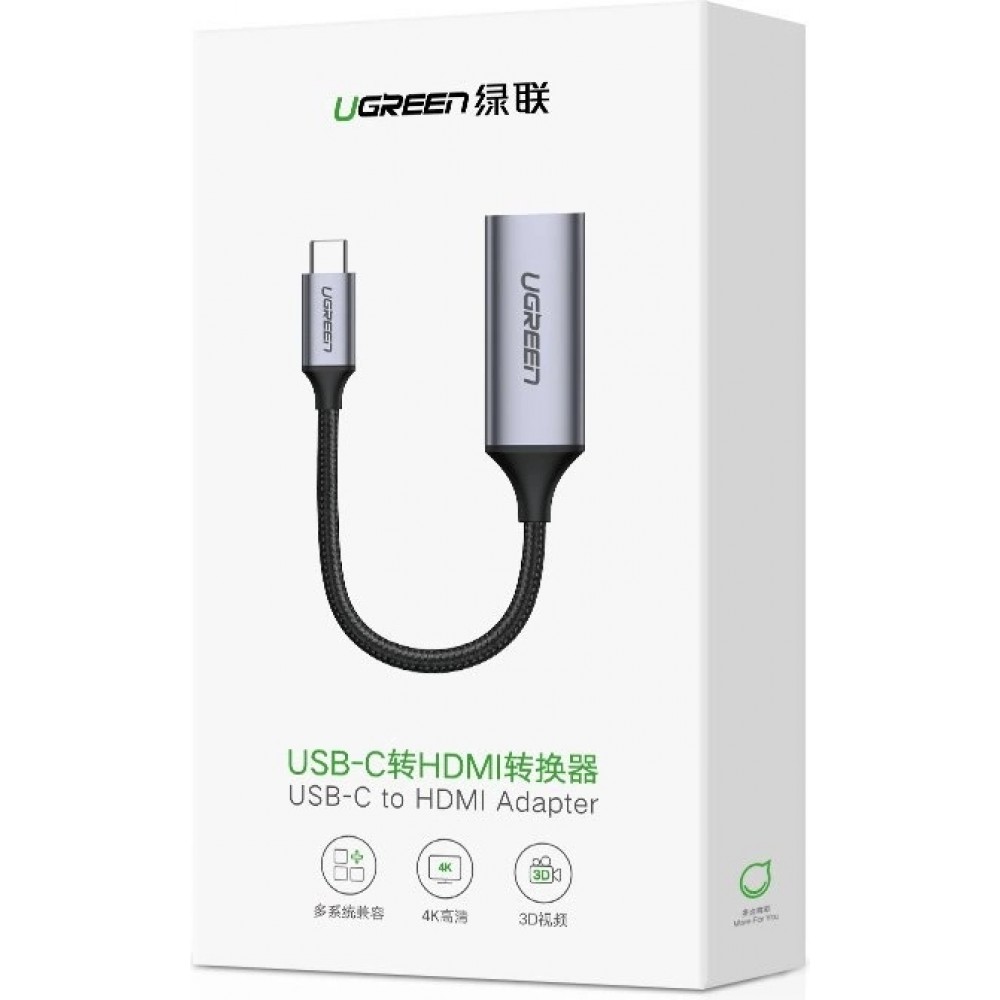 Ugreen USB Typ C zu HDMI 2.0 Adapter 4K 60 Hz Thunderbolt 3 für MacBook PC - Grau