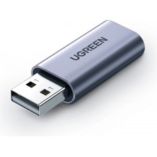 Ugreen CM383 Audioadapter 3,5mm Klinke zu USB-C Adapter für Kopfhörer und Lautsprecher - Grau