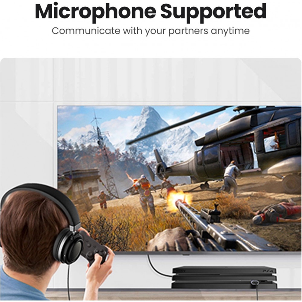 Ugreen CM383 Audioadapter 3,5mm Klinke zu USB-C Adapter für Kopfhörer und Lautsprecher - Grau