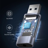 Ugreen CM383 Audioadapter 3,5mm Klinke zu USB-C Adapter für Kopfhörer und Lautsprecher - Grau