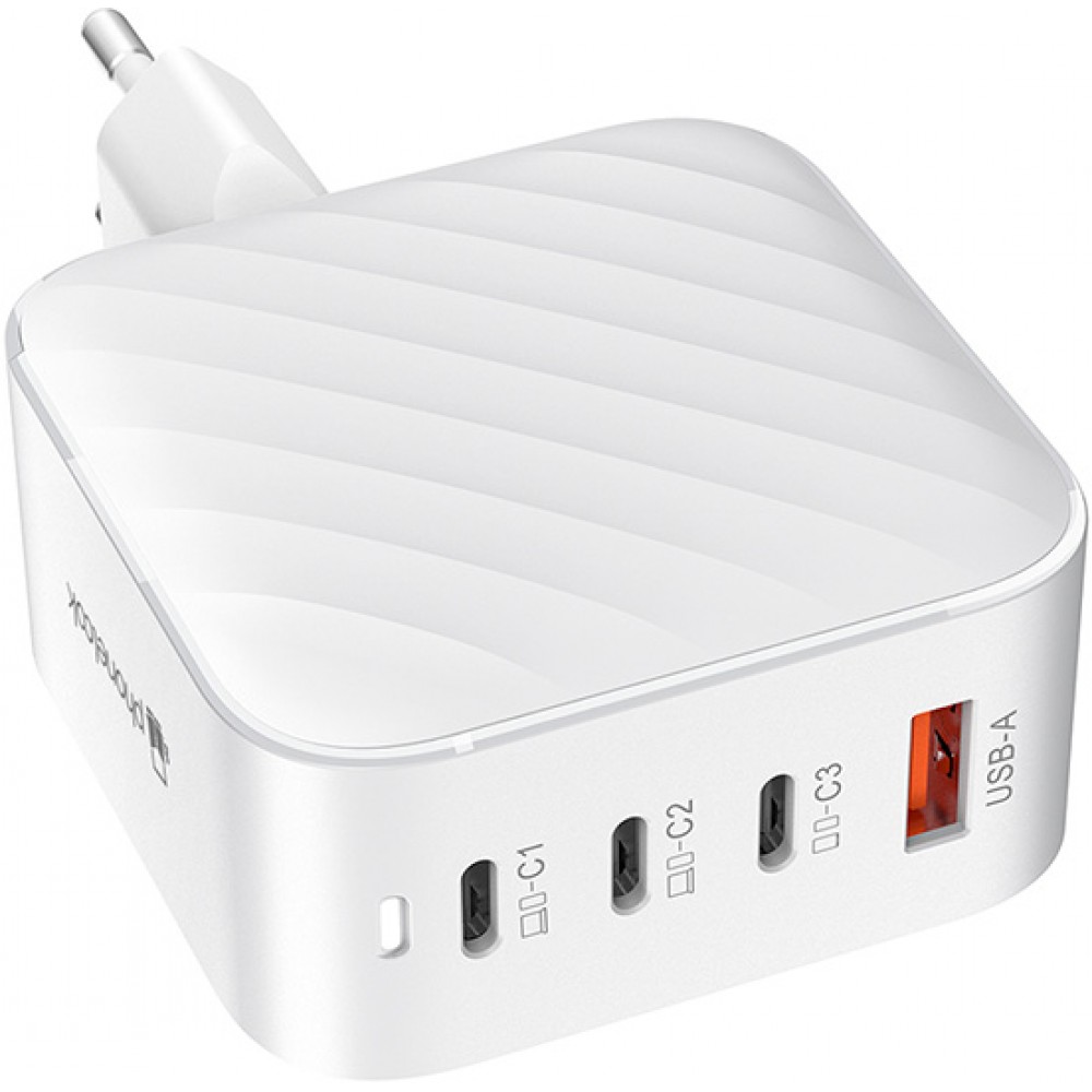 Ladegerät Netzstecker 100W GaN 3x USB-C und 1x USB-A (Power Delivery) - PhoneLook - Weiss