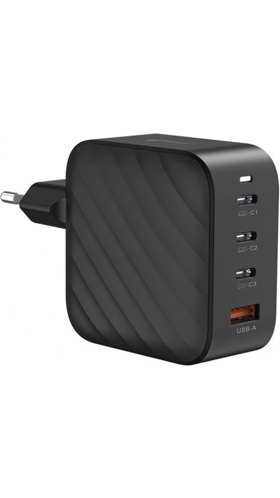 Ladegerät Netzstecker 100W GaN 3x USB-C und 1x USB-A (Power Delivery) - PhoneLook - Schwarz