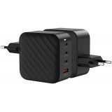 Ladegerät Netzstecker 120W GaN 3x USB-C und 1x USB-A (Power Delivery) - PhoneLook - Schwarz