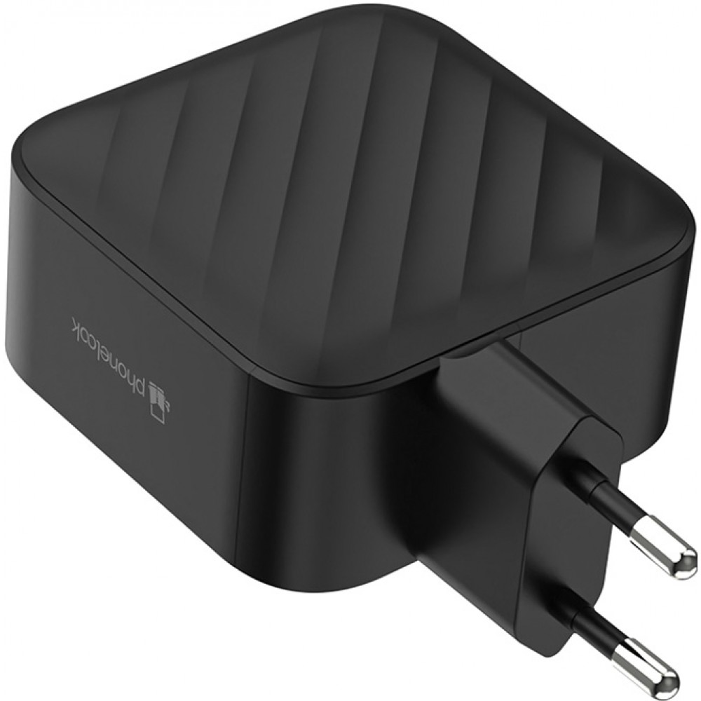 Ladegerät Netzstecker 120W GaN 3x USB-C und 1x USB-A (Power Delivery) - PhoneLook - Schwarz
