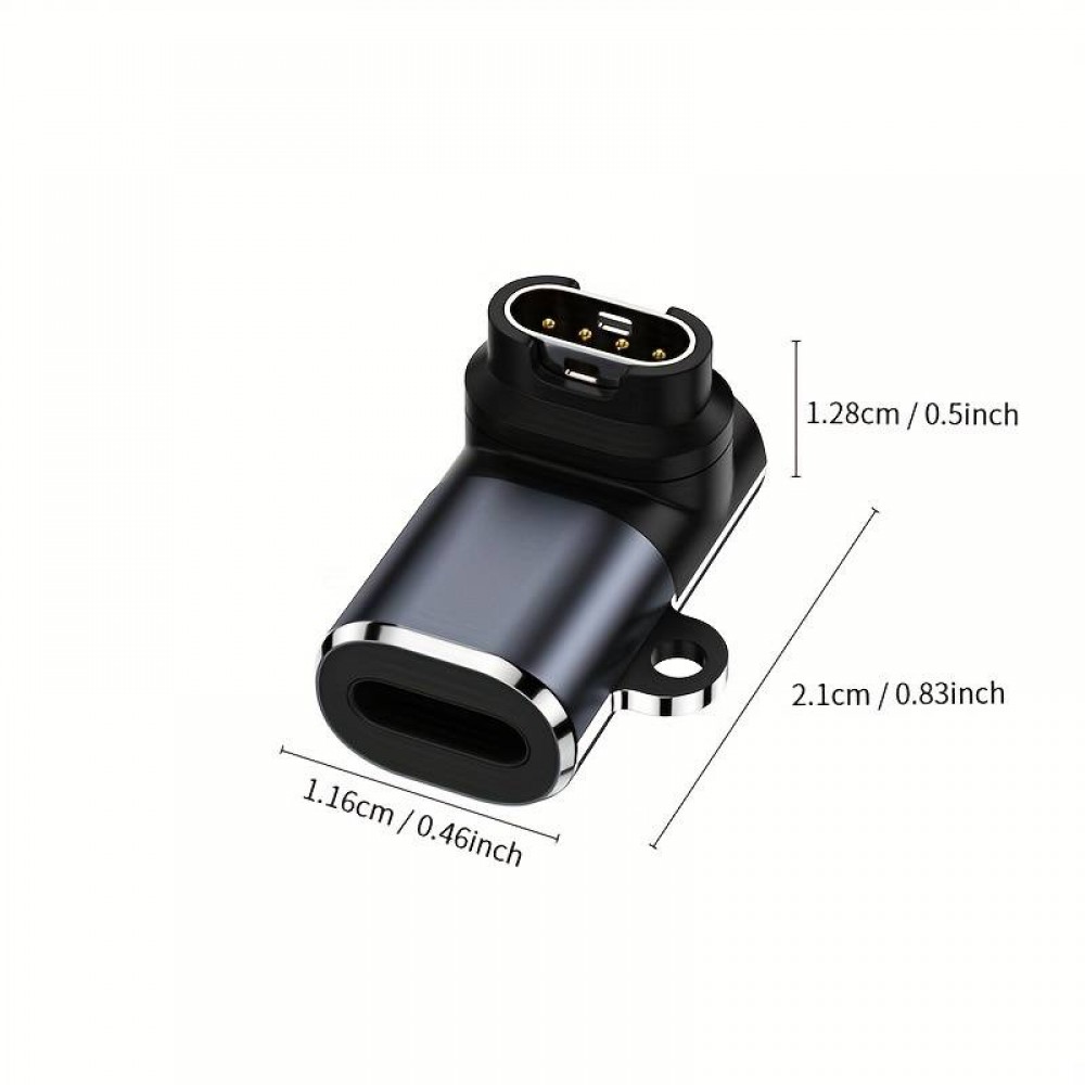 Universal-Ladeadapter für Garmin-Uhren mit USB-C-Anschluss  - Schwarz