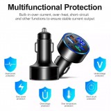 Ladeadapter Zigarettenanzünder 15W 5in1 USB & USB-C mit LED Anzeige QuickCharge 3.0 - Schwarz