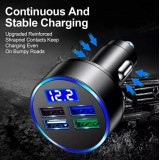 Ladeadapter Zigarettenanzünder 15W 5in1 USB & USB-C mit LED Anzeige QuickCharge 3.0 - Schwarz