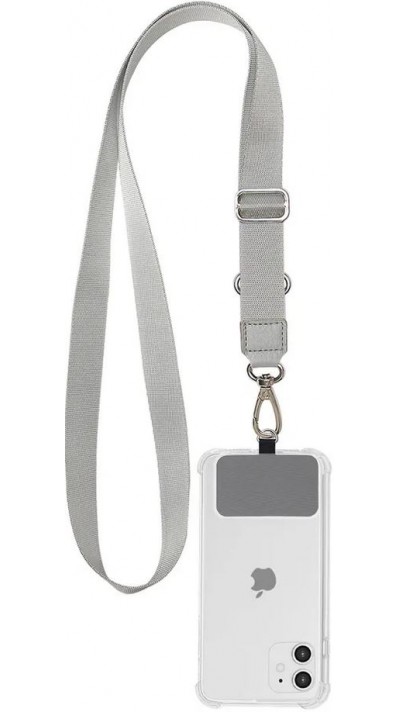Universal Halsband Adapter für Smartphone-Hüllen, Schlüsselanhänger, Kameras und mehr - Grau