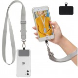 Adaptateur de lanière universel pour les coques de smartphone, les porte-clés, les appareils photo et plus - Gris