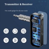 Bluetooth 5.0 Audio-Adapter 3,5 mm Dual-Funktion Sender Empfänger USB wiederaufladbar - Schwarz