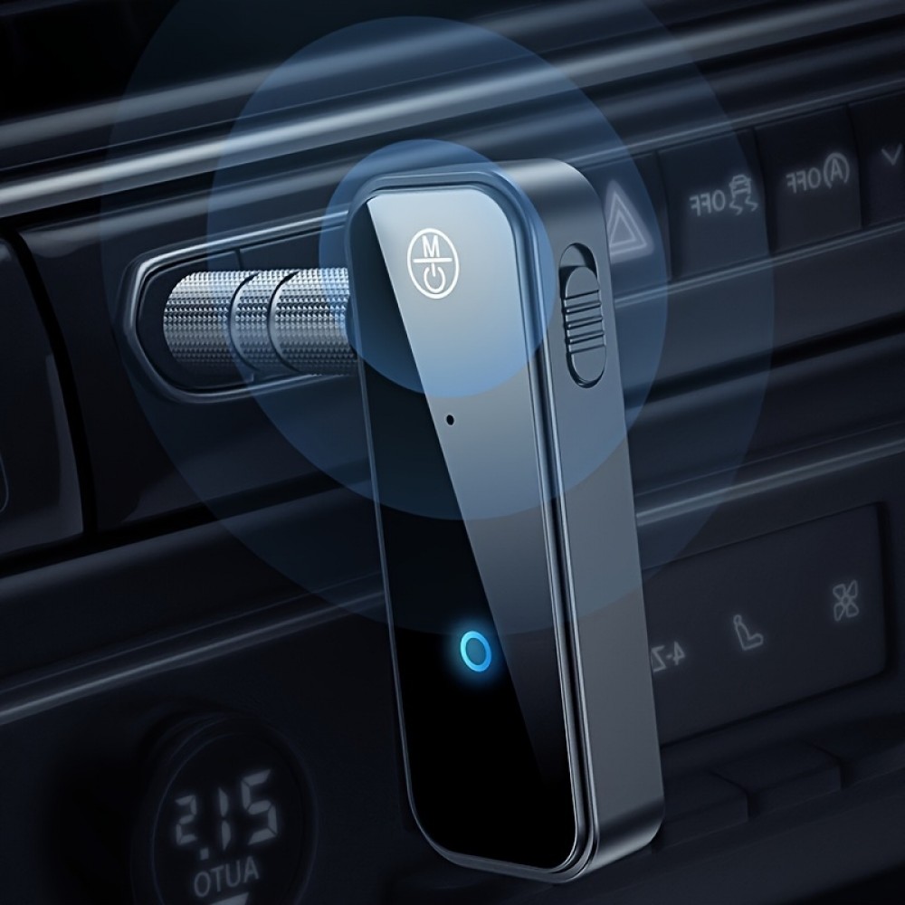 Bluetooth 5.0 Audio-Adapter 3,5 mm Dual-Funktion Sender Empfänger USB wiederaufladbar - Schwarz