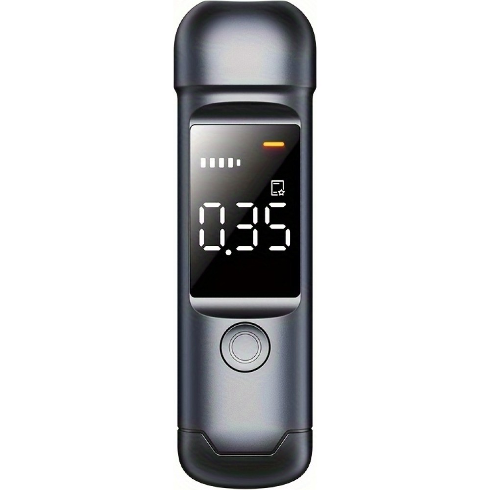 Digitaler Alcootest - tragbares Atemalkoholmessgerät mit LCD-Display (USB-C, wiederaufladbar) - Schwarz