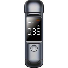 Digitaler Alcootest - tragbares Atemalkoholmessgerät mit LCD-Display (USB-C, wiederaufladbar) - Schwarz