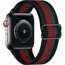 Apple Watch 44/45/46/49 mm - Sportliches elastisches Nylonband, weich, waschbar - Rot und grün