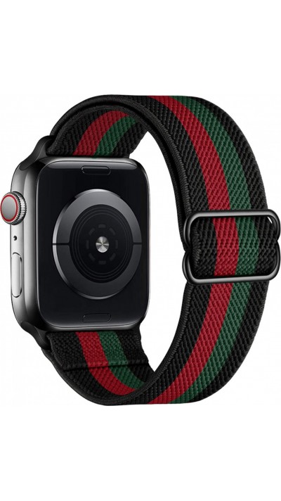 Apple Watch 44/45/46/49 mm - Sportliches elastisches Nylonband, weich, waschbar - Rot und grün