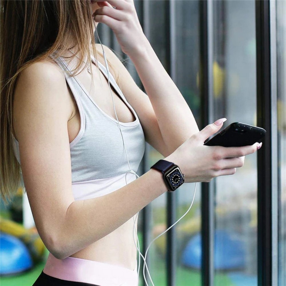 Apple Watch 44/45/46/49 mm - Sportliches elastisches Nylonband, weich, waschbar - Rot und grün