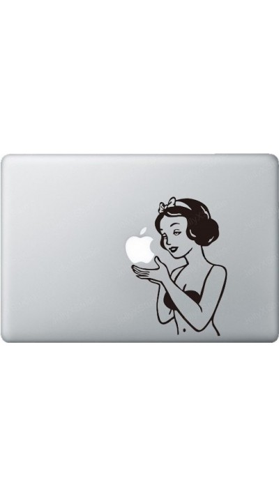 MacBook Aufkleber - Snow White in Bikini black & white