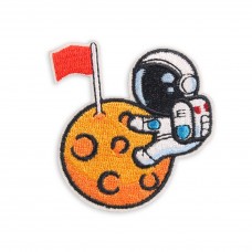 Sticker Aufkleber für Handy/Tablet/Computer 3D gestickt - Astronaut climbing moon