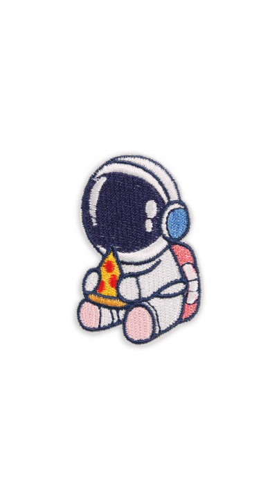 Sticker Aufkleber für Handy/Tablet/Computer 3D gestickt - Astronaut with pizza