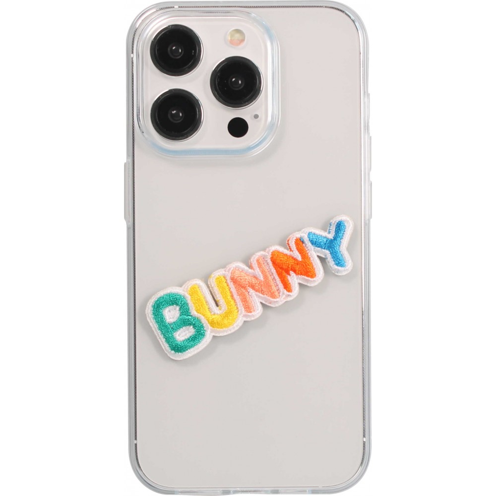 Sticker Aufkleber für Handy/Tablet/Computer 3D gestickt - BUNNY Regenbogen