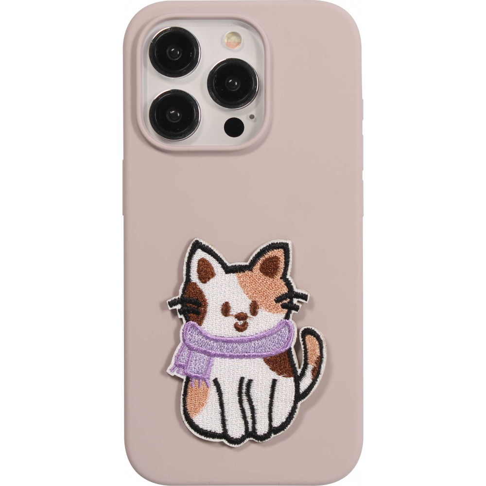 Sticker Aufkleber für Handy/Tablet/Computer 3D gestickt - Cat with scarf