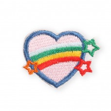 Sticker Aufkleber für Handy/Tablet/Computer 3D gestickt - Herz Sternschnuppen